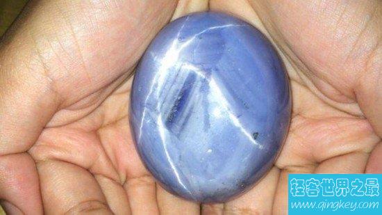 世界上最大的蓝宝石，亚当之星(重达1405克拉)