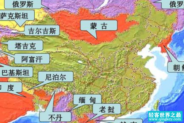 世界上邻国最多的国家:陆海邻国最多20个(中国最多)